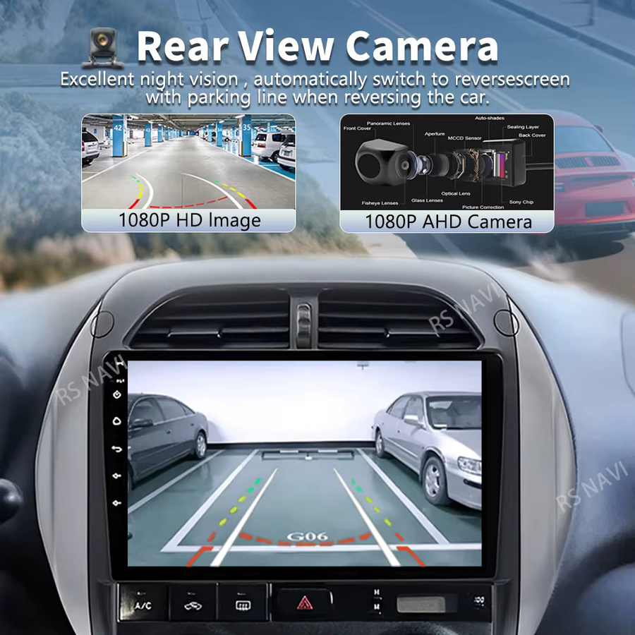 RSNAVI Android 16 Multimedia Autoradio für Toyota RAV4 CA20 CA20W XA20 (2003 - 2005) mit 2K QLED Display, GPS, 4G, CarPlay und Videoplayer in Schwarz - Bild 2