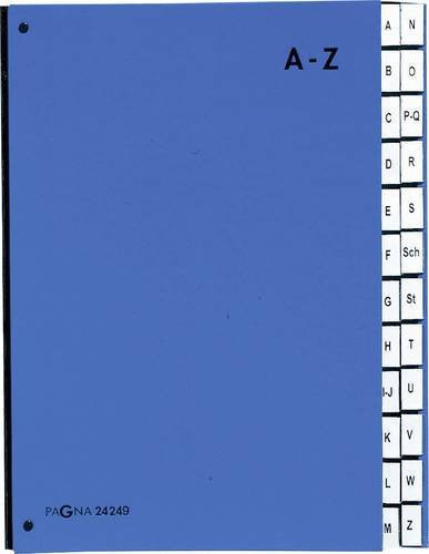 Pagna Pultordner A-Z Blau DIN A4 mit 24 Fächern aus Hartpappe - Bild 1