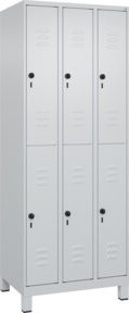 C+P Doppelstock-Spind Classic PLUS mit 3 Abteilen, Grau, B/T/H: 195 x 75 x 50 cm - Bild 1
