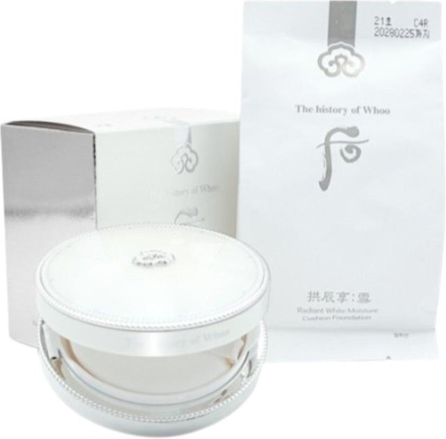 The History of Whoo Gongjinhyang Seol Radiant White Cushion-Foundation, Shade 21 Light Beige, SPF50+, 13g + 13g Nachfüllpackung - Bild 1