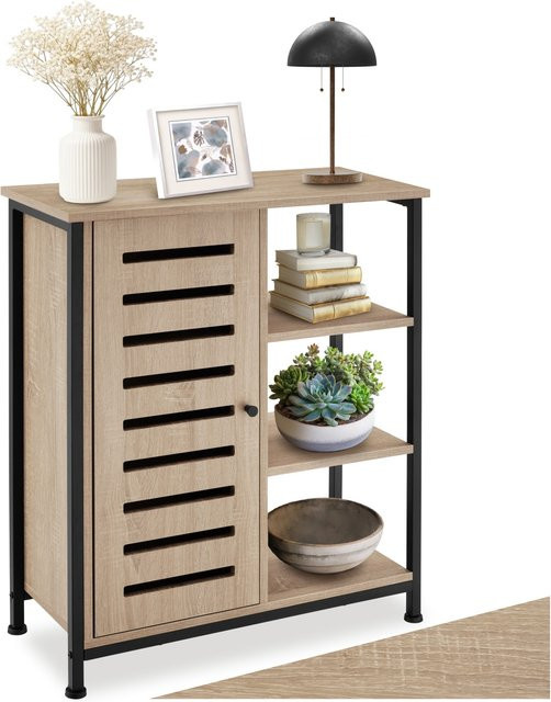 tectake Sideboard Industrial Style aus Holz und Stahl in Eiche Sonoma, B/T/H: 70 x 32 x 82 cm - Bild 1