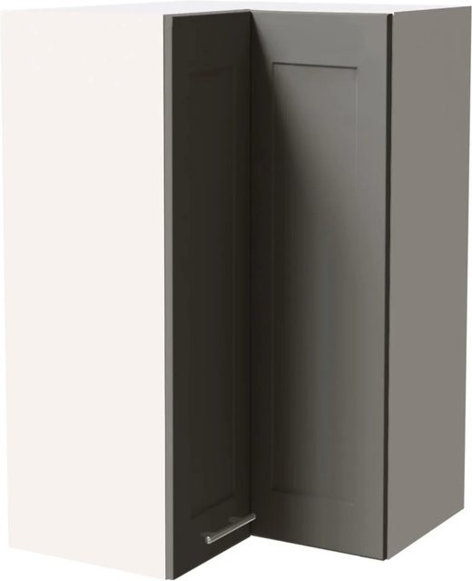 Feldmann-Wohnen Eckhängeschrank Oslo in Weiß und Staubgrau Matt, B/T/H: 60 x 60 x 96 cm - Bild 1