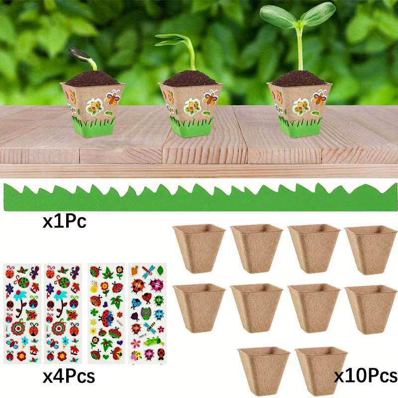 DIY Garten-Papierhandwerkstöpfe als rechteckiges Pflanzset für Bastelarbeiten aus Papier - Bild 5