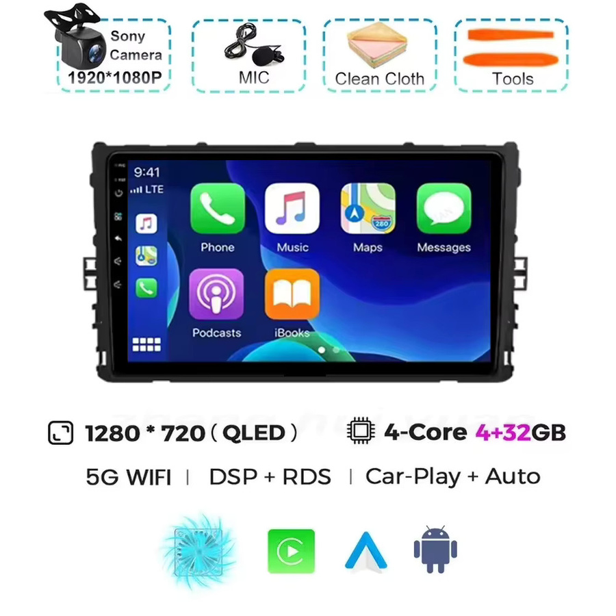SOARCOMER Android Autoradio mit GPS, Wi-Fi und 4G für Volkswagen VW Polo, Jetta, Passat B8 und T-Roc in Schwarz - Bild 5