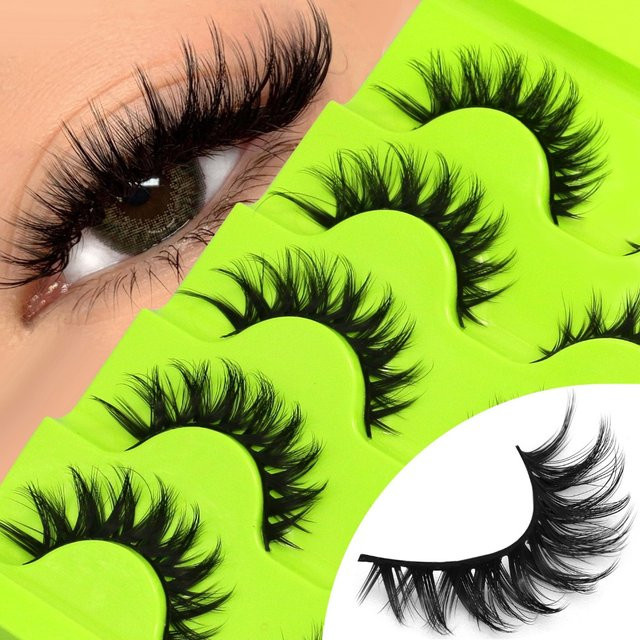 VELTRINAY Künstliche Wimpern, Wispy Cat Eye, DF04, Natürlich - Bild 1