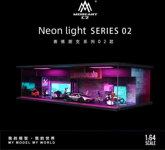 TimeMicro Neonlicht-Themenmodell der Montageszene in Lichtversion, 1:64 - Bild 1