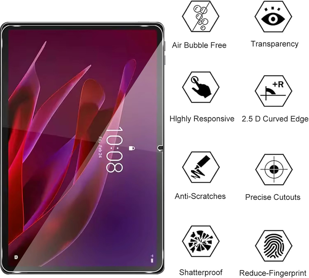 Lenovo Yoga Tab 11,1 Zoll Displayschutzfolie aus 9H gehärtetem Glas, transparent, kratzfest und blasenfrei - Bild 3
