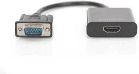 Digitus VGA zu HDMI Konverter DA-70473 in Schwarz mit 3,5 mm Klinkenanschluss für 1920 x 1080 Pixel - Bild 2