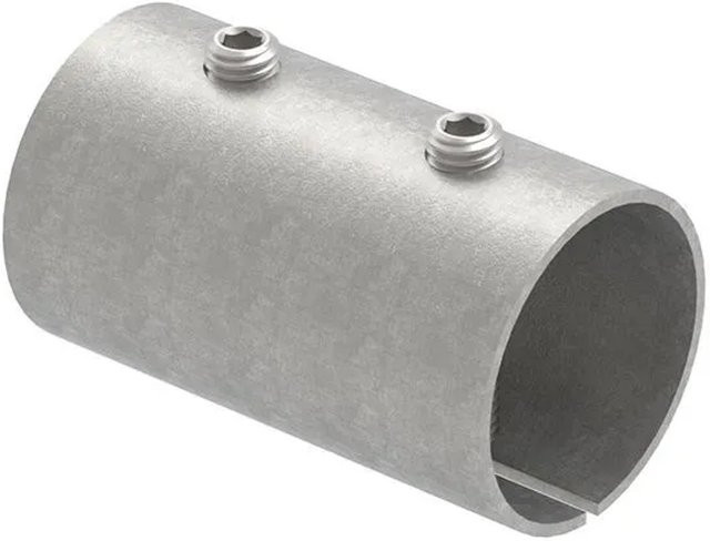 FeNau Rohrverbinder aus V2A Edelstahl in Silber mit Klemmschrauben, Durchmesser: 42,4 mm, Länge: 65 mm - Bild 1
