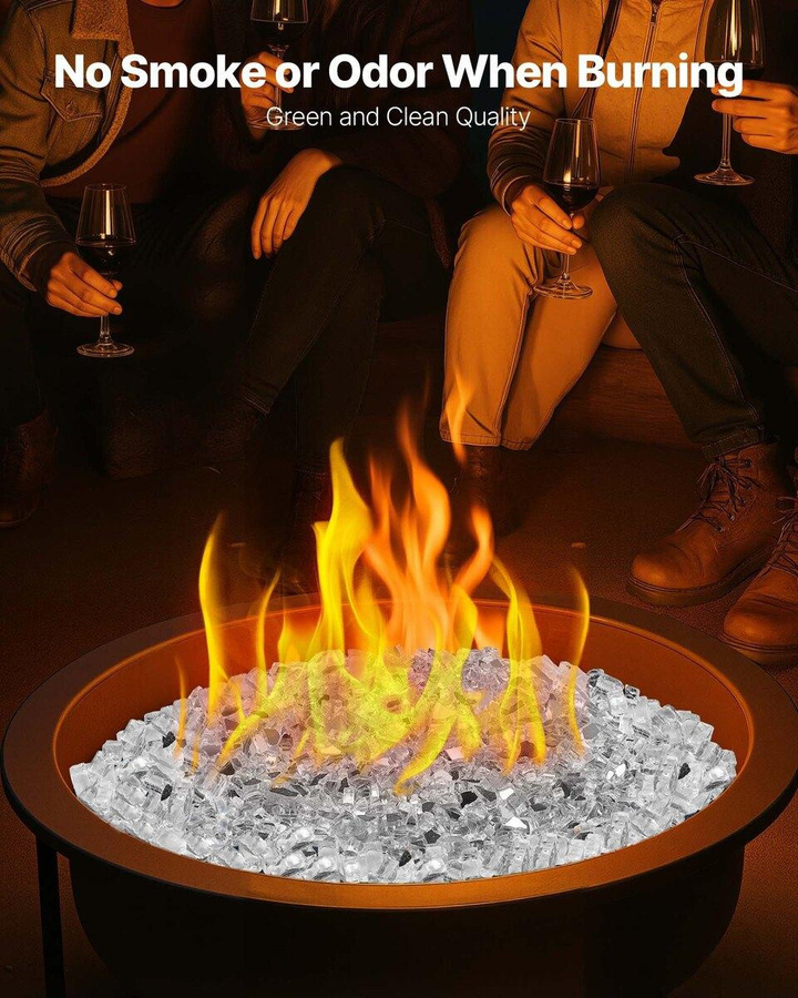 Buying Solutions, MB Kaminglassteine aus gehärtetem Feuerglas für Feuertische, transparent, 1/2 Zoll, 4,54 kg - Bild 6