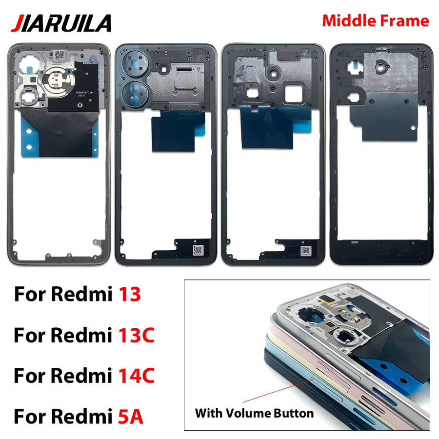 Xiaomi Ersatz Gehäuse Rückabdeckung und Mittelrahmenhalterung für Redmi 13, 13C, 14C und 5A in Schwarz - Bild 2