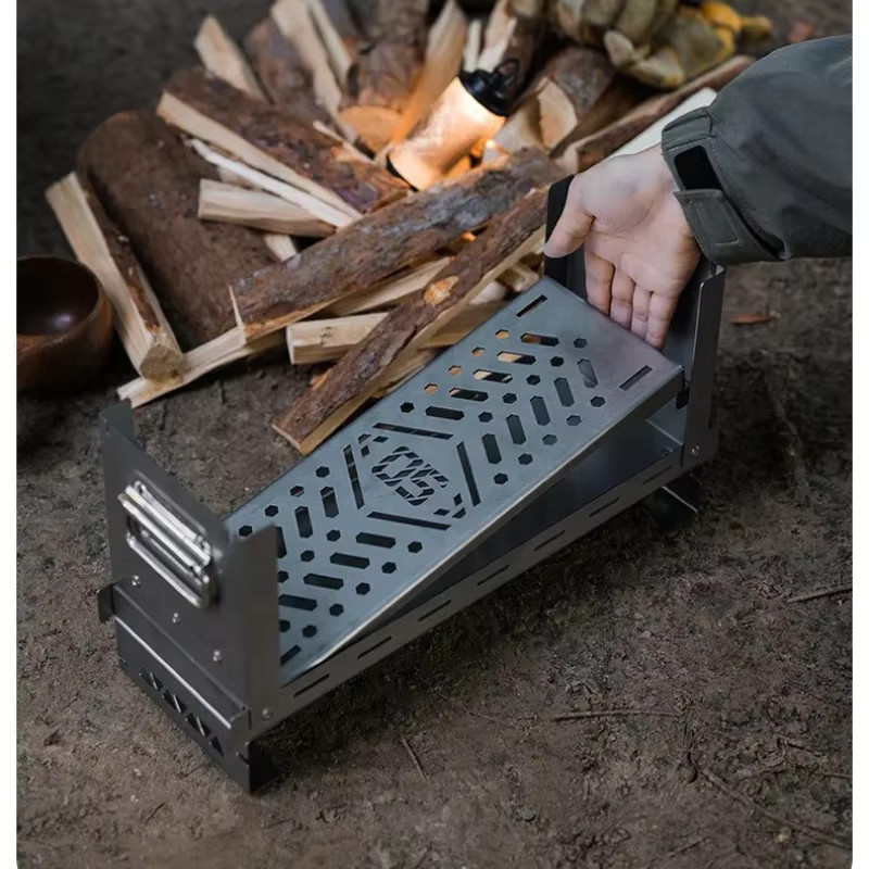 MOUNTAINHIKER ShineTrip Outdoor Camping IGT Side Burner aus Edelstahl in Silber, faltbarer tragbarer Kocher für den Einsatz auf dem Tisch - Bild 4