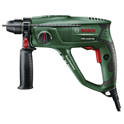 Bosch PBH 2100 RE Bohrhammer mit 6-teiligem SDS-Plus Bohrerset in Rot, Schwarz und Grün, 550 W, 2300 U/min - Bild 2
