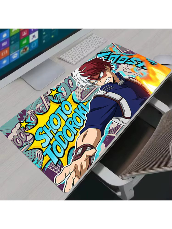 Bandai Mauspad My Hero Academia Todoroki Shoto Große rutschfeste Gamer Tastaturmatte Multicolor - Bild 2