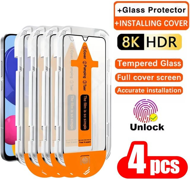 Google Pixel Displayschutz aus gehärtetem Glas mit automatischer Installation, transparent, 1-4 Stück - Bild 1