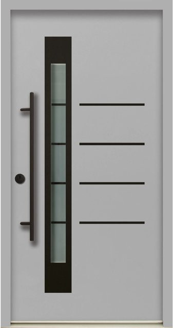 Splendoor Thermospace Sicherheits-Haustür Berlin Prime RC2 in Grau mit Glaseinsatz, linksanschlagend, B/H: 100 x 210 cm - Bild 1