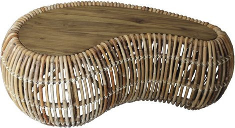 SIT Couchtisch Rattan und Teakholz in Beige, B: 120 cm, H: 45 cm - Bild 2