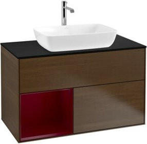 V&B Waschtischunterschrank Finion 100 in Lackoptik mit Regal, Breite: 100 cm, Tiefe: 50,1 cm, Höhe: 50,1 cm - Bild 1