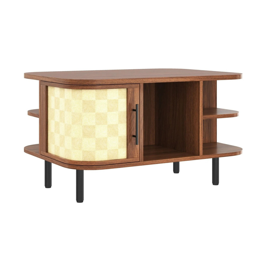 Merax Couchtisch in Braun aus MDF und Metall mit Stauraum, B/T/H: 60 x 47 x 20 cm - Bild 2
