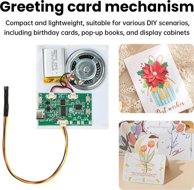 Aideepen DIY Musik Modul mit Lautsprecher und TYPE-C Anschluss für kreative Geschenke und Aufnahmen - Bild 1