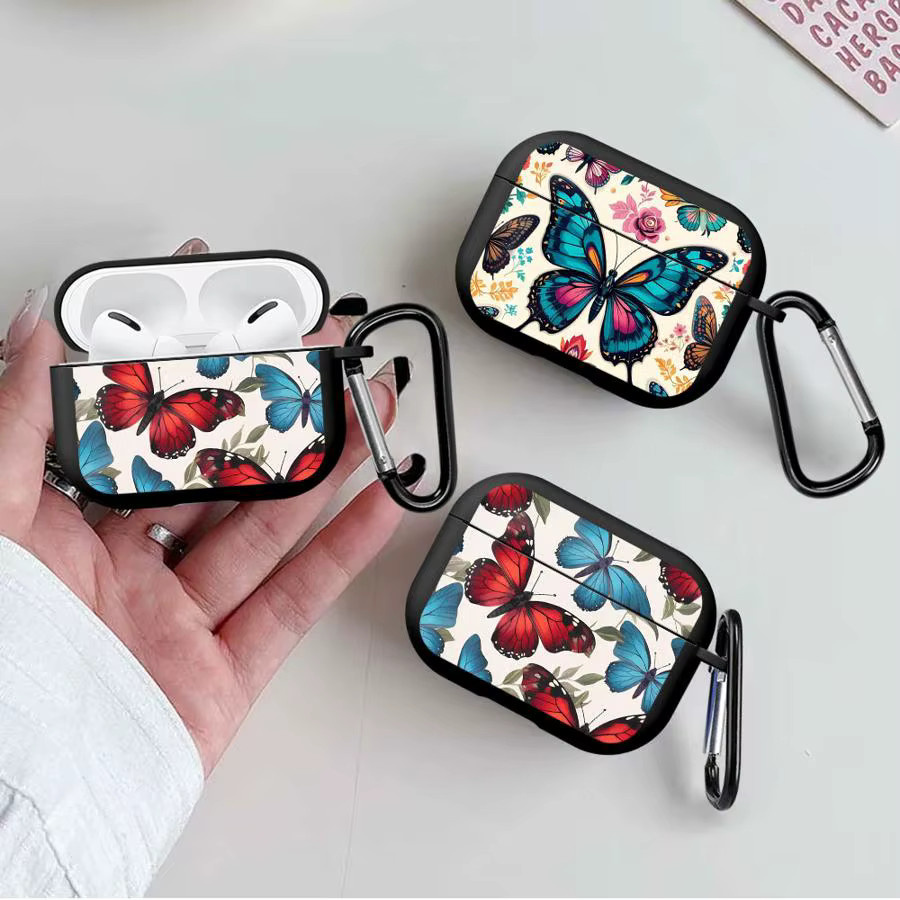 Schutzhülle für Apple AirPods Pro 1 2 3 Pro mit buntem Schmetterlings-Design - Bild 2
