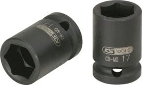 KS Tools 1/2" Sechskant-Kraftstecknuss kurz in Schwarz aus Chrom-Molybdän mit 11/16" - Bild 1