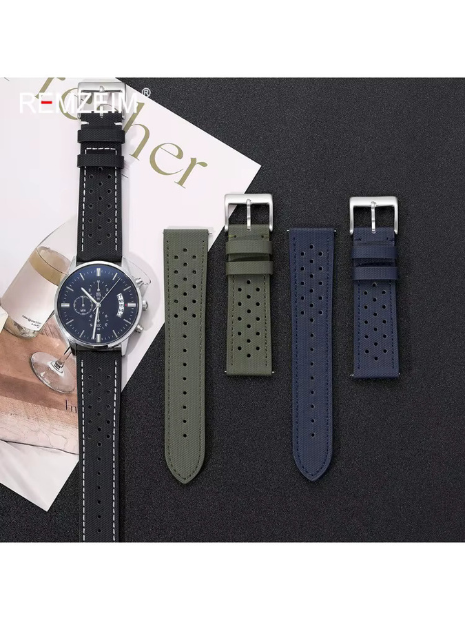 REMZEIM Uhrenarmband Nylon, Schwarz, Herren - Bild 4