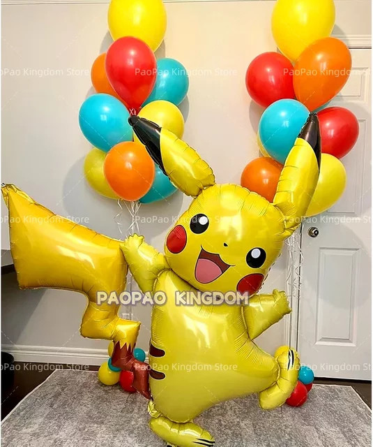 Potdemiel Pokemon Pikachu Folienballons Set für Kindergeburtstag und Party Dekoration in Mehrfarbig - Bild 1