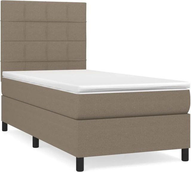 vidaXL Boxspringbett mit Matratze Hybrid-Design in Taupe, B/T: 80 x 200 cm - Bild 1