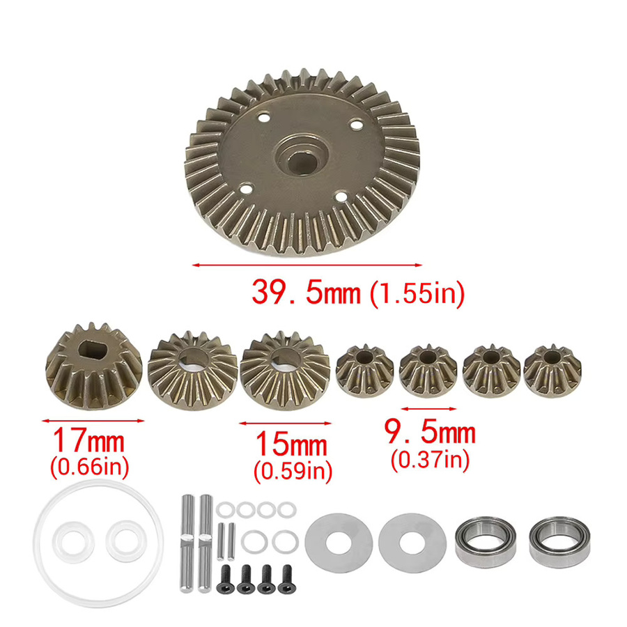 Tamiya Vorderer und hinterer Differentialgetriebesatz, Metall, Grau - Bild 1