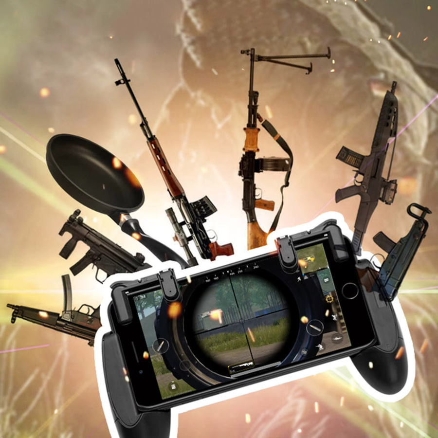 Mobiler Gamepad-Trigger mit Feuerknopf und Joystick-Funktion in Schwarz - Bild 4