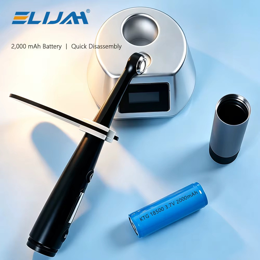 ELIJAH Dentale LED-Polymerisationslampe Set mit 1 Sek. Schnellhärtung, 3000mW/cm², 7 Modi und eingebautem Lichtmesser, wiederaufladbar - Bild 2
