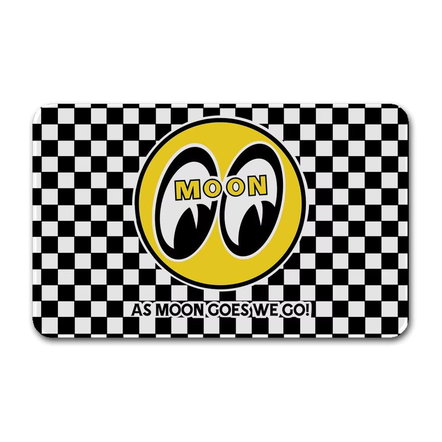JDM-MOON-EYES Rutschfester Flurteppich im Retro-Checkerboard-Design, Waschbar, Mehrfarbig, B/T: 60 x 40 cm - Bild 7