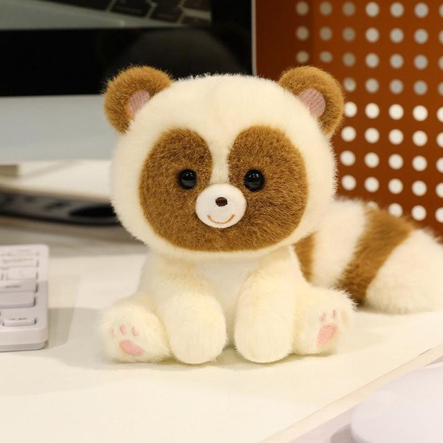 Waschbär Zibetkatze Eichhörnchen Puppe, Plüschtier, Braun, Bunt / Mehrfarbig - Bild 1