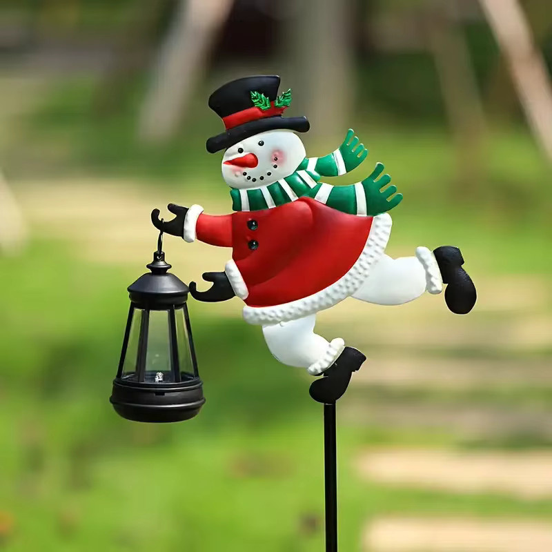 Leclstar Solarleuchte Weihnachtsschneemann als LED-Gartendekoration in Mehrfarbig für Hof und Rasen - Bild 2