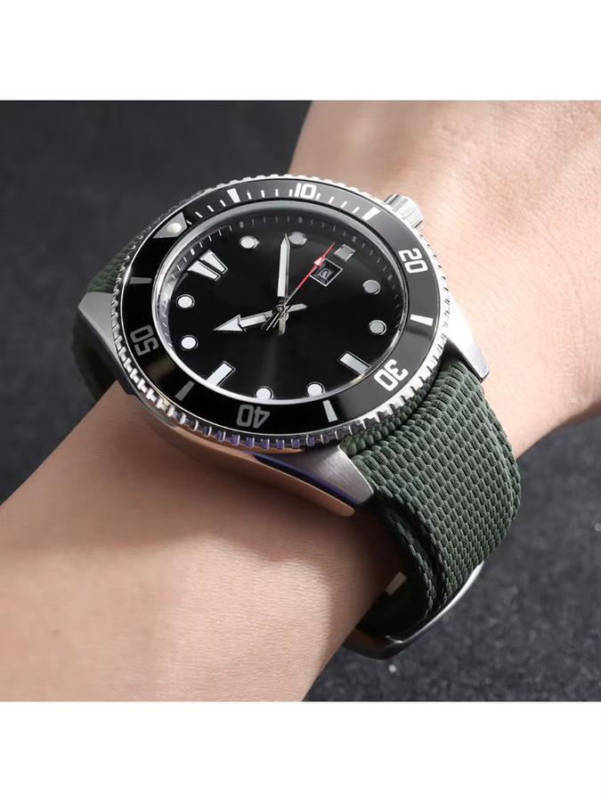 Uhrenarmband Kautschuk, Schwarz, Herren - Bild 3