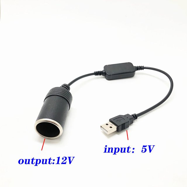 LAJQTAO USB auf 12V Zigarettenanzünder Adapter Konverter 5V 2A in Schwarz - Bild 1