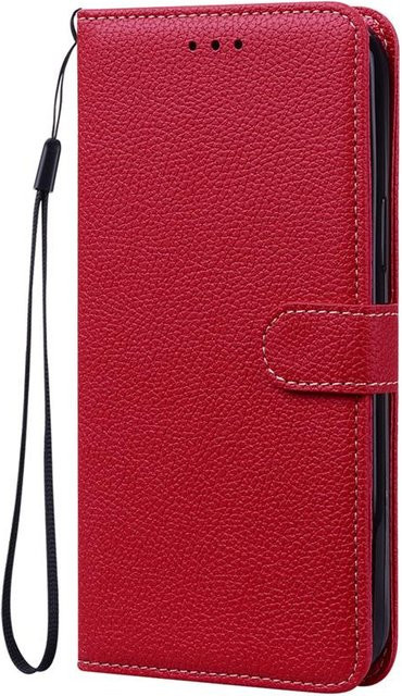 Klassische Leder-Handyhülle für Samsung Galaxy A13 A23 A33 A53 A73 A52S 5G A12 A22 A32 A72 A51 A71 in Rot - Bild 1