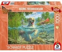 Schmidt Spiele Puzzle Hundeliebe Mark Fredrickson gelber Labrador auf Fischjagd - Bild 1