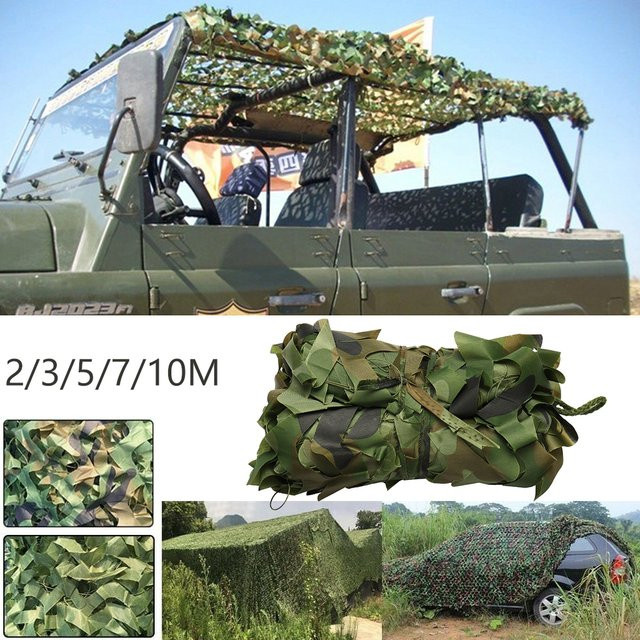 Camouflage Tarnnetz für Jagd und Outdoor als Dekoration und Sonnenschutz in Grün - Bild 1