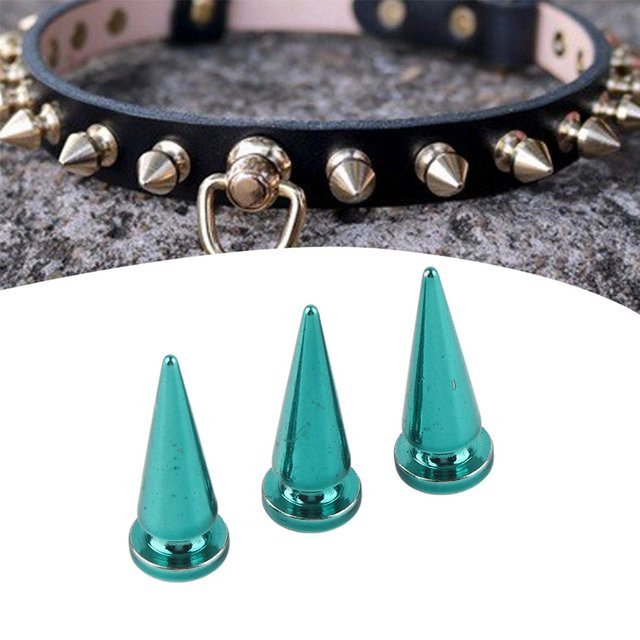 KaiSai Kupfer Kugelniete Set mit Schrauben für Lederhandwerk und DIY, 10 Stück, Blau, Durchmesser: 10 mm, Länge: 26 mm - Bild 1