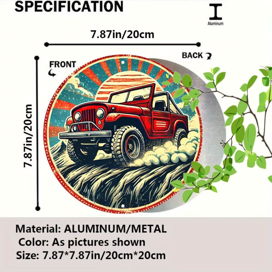 HELLOYOUNG Vintage-Metallschild aus Aluminium für Geländefahrzeuge zur Wanddekoration - Bild 3