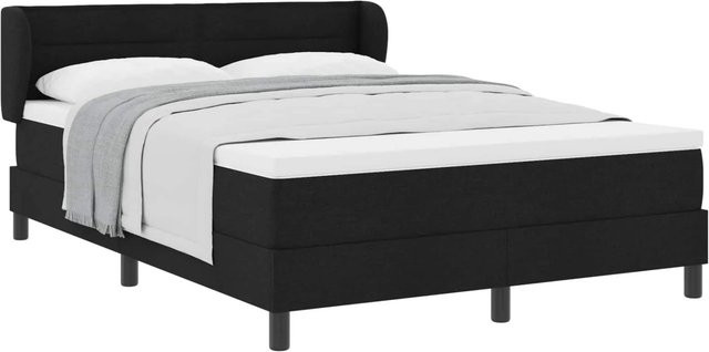 vidaXL Boxspringbett mit Matratze und Taschenfederkern in Schwarz, B/T/H: 140 x 190 x 147 cm - Bild 1