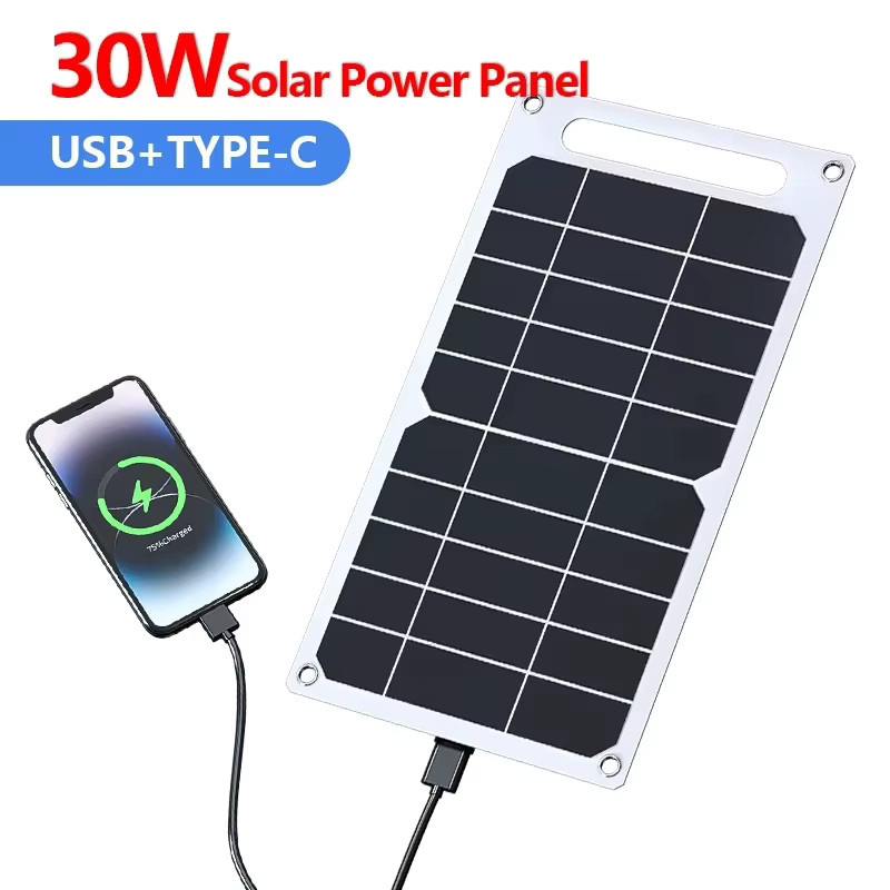 OLOEY Solarpanel 30W mit USB Typ-C, Wasserdichtes Tragbares Solarpanel in Schwarz für Camping und Outdoor - Bild 2
