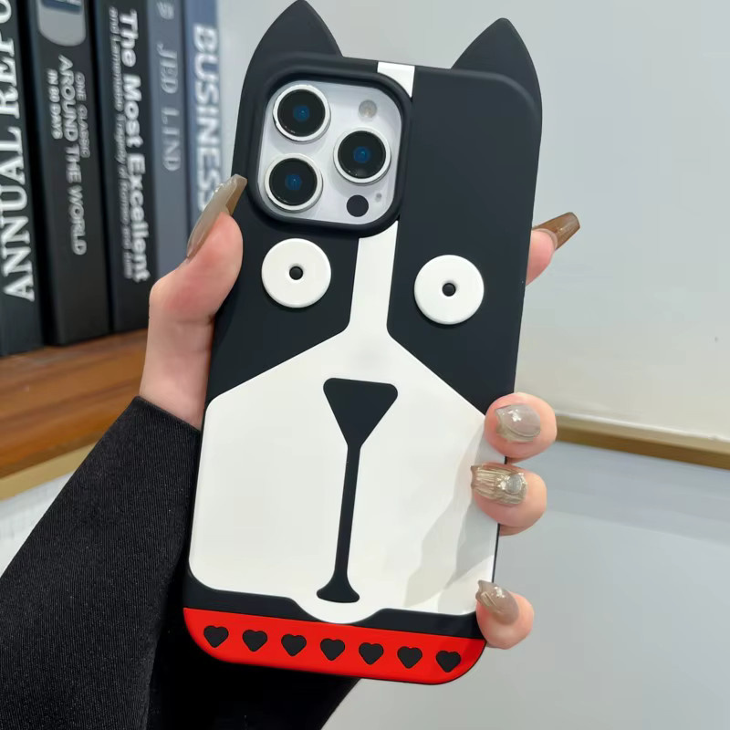 Apple iPhone Schutzhülle aus weichem Silikon mit 3D Liebesherz-Welpen-Design und großem Kameralinsenrahmen für iPhone 17 Pro Max, 16, 15, 14, 13 Pro Max - Bild 2