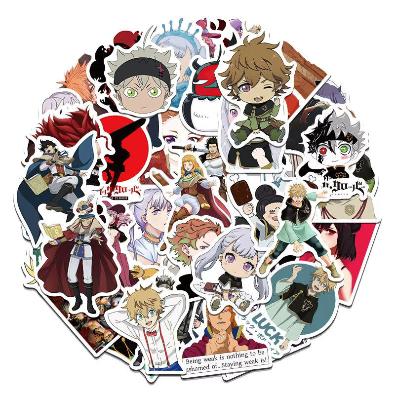 50 Stück Anime Black Clover Aufkleber in Multicolour für DIY Scrapbooking, Telefon und Skateboard, wasserfest - Bild 4