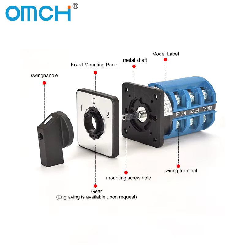 OMCH Universalschalter LW26 Silberkontakt mit 3 Positionen und 440V als Drehschalter - Bild 3