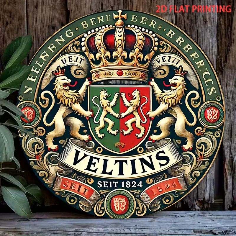 Vintage Veltins Crest Blechschild Wanddekoration aus Metall in Multicolor - Bild 4
