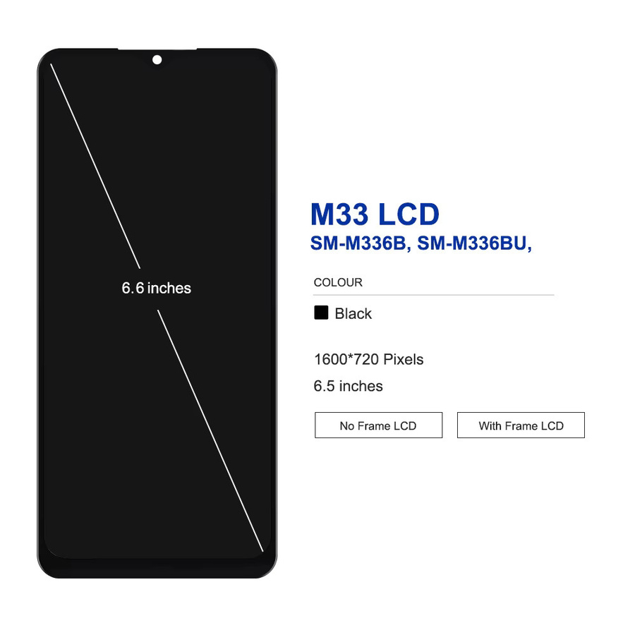 Samsung M33 Display mit Rahmen und Touchscreen Digitizer Baugruppe in Schwarz für M336 M336B M336B/DS Ersatzteil - Bild 3