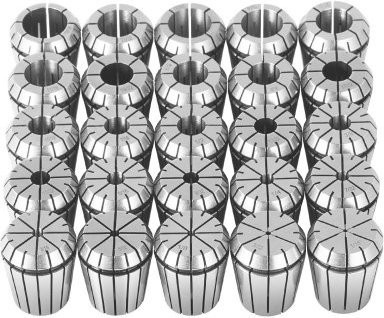VEVOR ER32 Spannzangensatz 25-teilig in Silber für CNC-Gravier Maschinen, Fräsmaschinen, Drehmaschinen und Bohrmaschinen mit 15 µm TIR Genauigkeit und beschrifteten Aufbewahrungsboxen - Bild 1